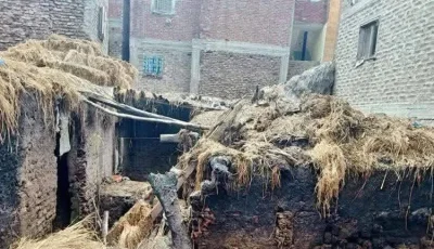 اندلاع حرائق مفاجئة وغامضة بعدة منازل بقرية في كفر الشيخ | صور