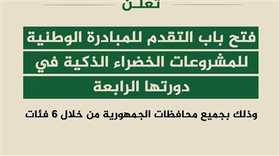 فتح باب التقدم للمشاركة في الدورة الرابعة من المبادرة الوطنية للمشروعات الخضراء الذكية