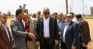 محافظ كفر الشيخ يطلق موسم حصاد القمح من قرية نصره.. صور