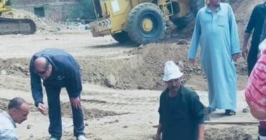 كانوا بيحفروا لبناء نادى.. تفاصيل العثور على تمثال أثرى ضخم فى الشرقية (صور)