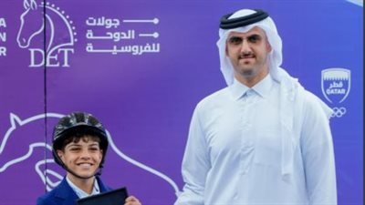 الفارس الناشئ ياسين يوسف جلال رابع العالم في نهائي المجموعة السابعة للفروسية بقطر