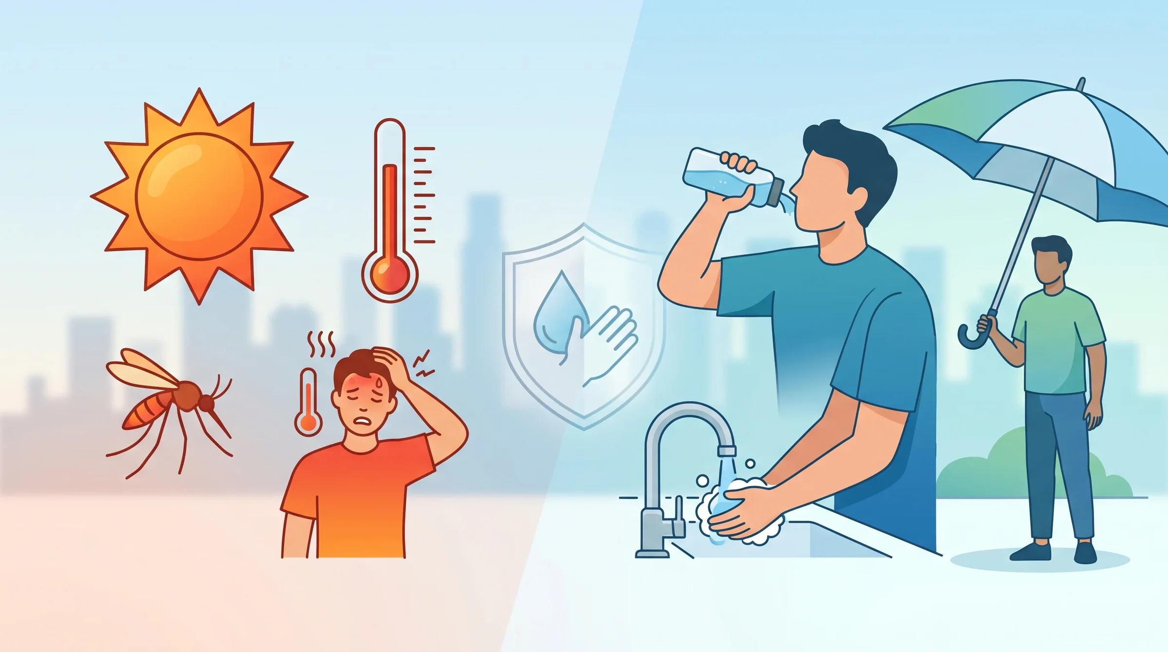 خبراء صحة يحذرون من 7 أمراض صيفية خطيرة ويشددون على الوقاية بالترطيب والنظافة