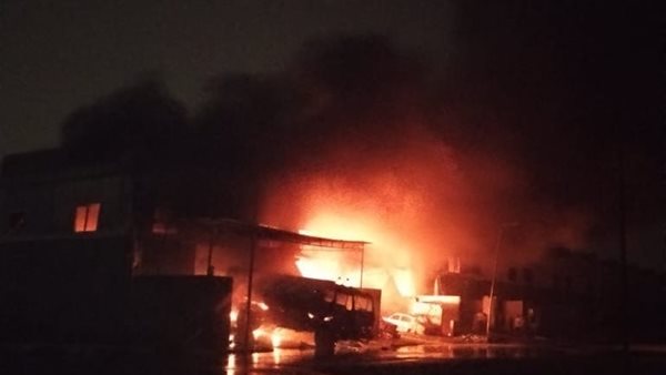 حريق يندلع في كافتيريا بدندره بقنا