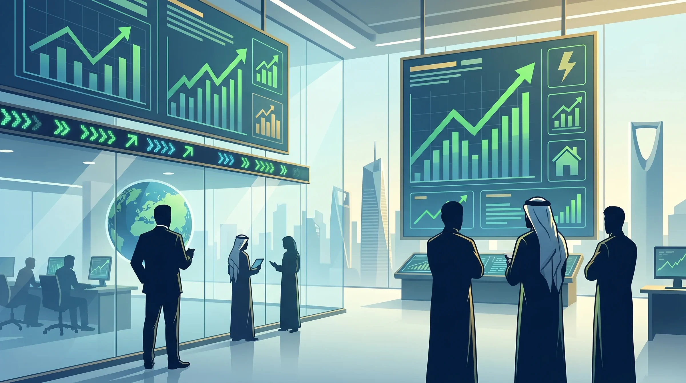 المؤشر السعودي يغلق مرتفعًا 26 نقطة بتداولات 4.6 مليارات ريال وسط صعود أسهم 144 شركة