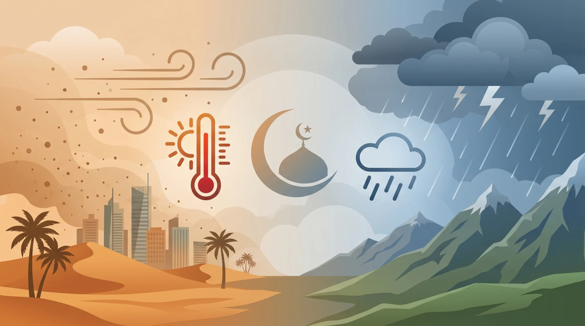 طقس أول أيام عيد الأضحى.. أتربة ورياح نشطة وأمطار رعدية بعدة مناطق والحرارة عند 46 مئوية