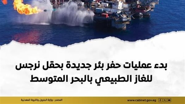 وزير البترول يطلق عمليات حفر بئر جديدة في حقل نرجس لتعزيز إنتاج الغاز الطبيعي بالمتوسط