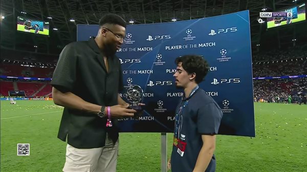 فيتينيا يتوج بجائزة أفضل لاعب في نهائي دوري أبطال أوروبا