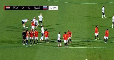 مصر وروسيا ما زالا بدون أهداف بعد نصف ساعة من المباراة