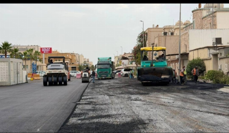 تأهيل شارع (9) بتاروت في القطيف