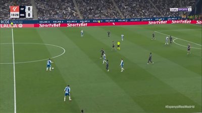 إسبانيول ضد الريال.. ملخص اهداف ونتيجه مباراة ريال مدريد وإسبانيول في الدوري الإسباني بعد مرور 50 دقيقة