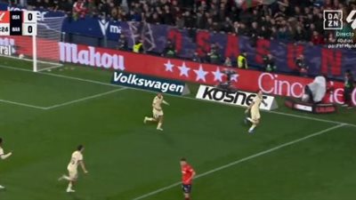 برشلونة.. روبرت ليفاندوفسكي يسجل الهدف الأول لـ برشلونة في مرمى أوساسونا بالدوري الإسباني