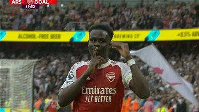 arsenal vs fulham.. بوكايو ساكا يسجل الهدف الثاني لـ آرسنال في مرمى فولهام بالدوري الإنجليزي الممتاز