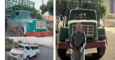 ضبط سائق نقل برخص منتهية اصطدام بميكروباص ببني سويف