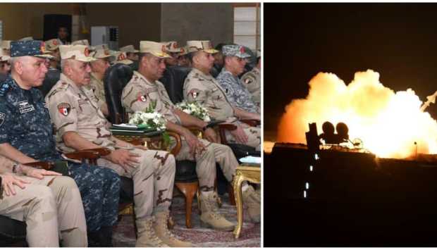 وزير الدفاع يشهد المرحلة النهائية من الرماية الصاروخية الليلية لقوات الدفاع الجوي