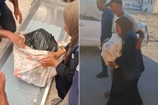 بعد أيام من الانتظار.. أم غزية تحتضن رفات ابنها داخل كيس أسود | أخبار
