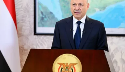 العليمي: لن نسمح بانتهاك الأجواء اليمنية ونطالب مجلس الأمن بالردع