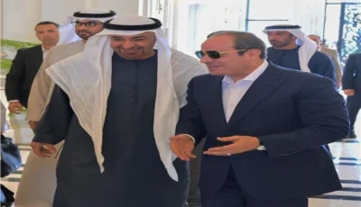 السيسي يودع الشيخ محمد بن زايد بمطار العلمين في ختام زيارة أخوية