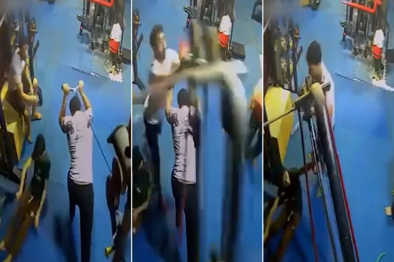 شاب ينقذ متدربا من سقوط أوزان ثقيلة في صالة رياضية بكفر الشيخ