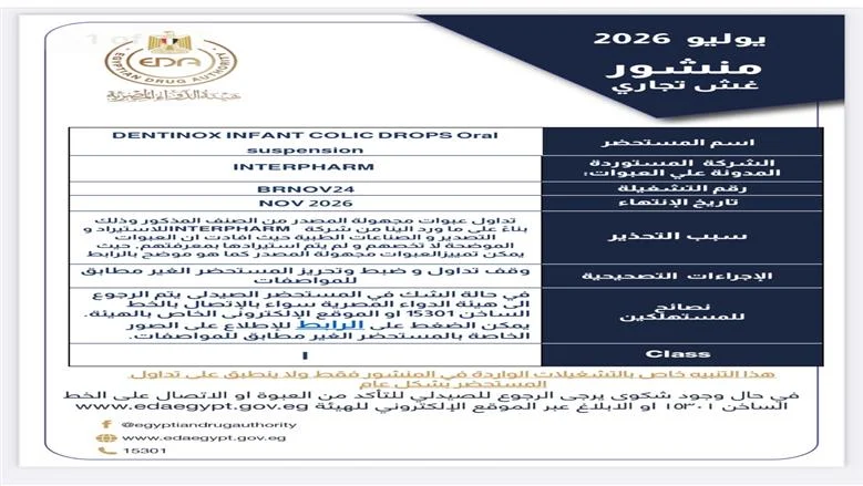 هيئة الدواء المصرية تسحب تشغيلات من 5 مستحضرات من الأسواق