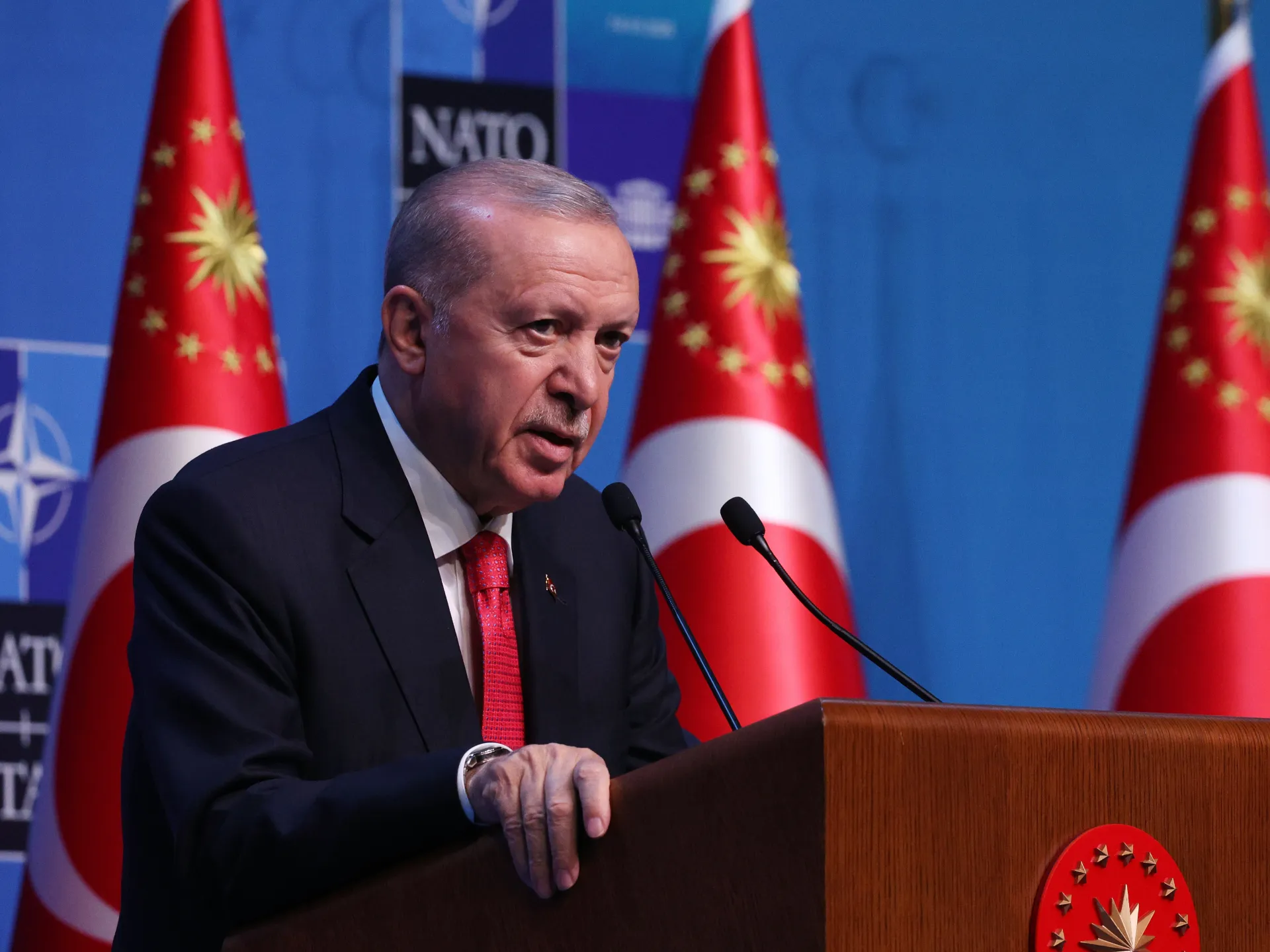 “الوطن الأزرق” و”المهتر” و”إف-35″.. رسائل أردوغان في قمة الناتو | أخبار