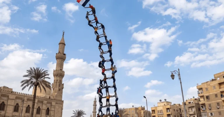 مونديال - فيديو هرم بشري في مصر بعد المونديال.. مقاطع مولدة بالذكاء ال