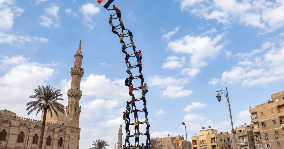 مونديال - فيديو هرم بشري في مصر بعد المونديال.. مقاطع مولدة بالذكاء ال