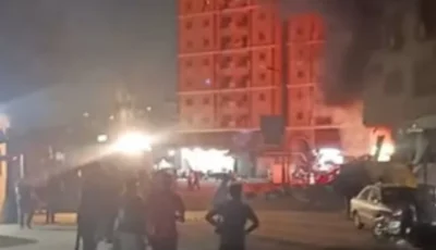 مصرع واصابة 5 أثر أندلاع حريق مطعم بدار السلام