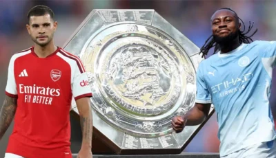موعد مباراة مانشستر سيتي وآرسنال اليوم في كأس الدرع الخيرية