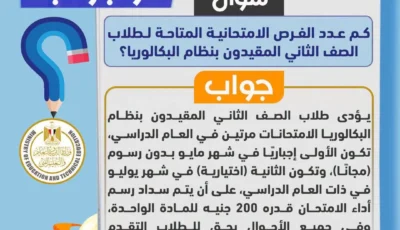 200 جنيه رسوم امتحانات الفرصة الثانية بالبكالوريا