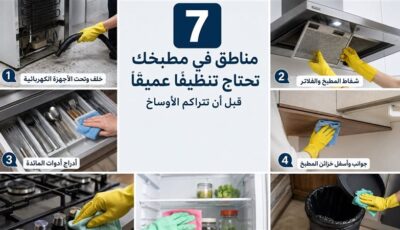 7 مناطق في مطبخك تحتاج إلى تنظيف عميق قبل أن تتراكم الأتربة