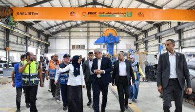 وزير الإنتاج الحربي يتفقد خطوط الإنتاج بشركة حلوان لمحركات الديزل