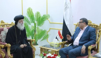 محافظ قنا يستقبل الأنبا بيمن والأنبا بضابا للتهنئة بالمولد النبوي