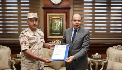محافظ المنيا يستقبل المستشار العسكري الجديد للمحافظة