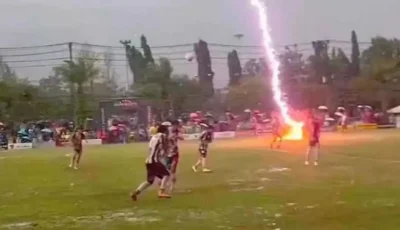 صاعقة رعدية تنهي حياة لاعب وتصيب 12 آخرين في مباراة حاسمة