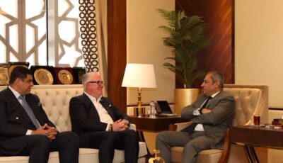 خالد عباس يتابع تنفيذ الأعمال في برج فوربس بالعاصمة الجديدة