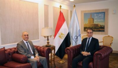 المسلماني يستقبل علاء يوسف قبيل توقيع بروتوكول تعاون بين الوطنية للإعلام وهيئة الاستعلامات