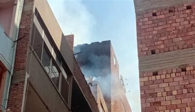 حريق أعلى منزل بعزبة شاهين في المنيا والحماية المدنية تتحرك