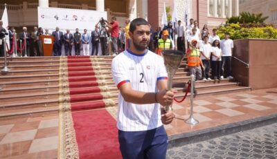 الجامعة البريطانية تستضيف مسيرة شعلة الدورة الثانية عشرة من بطولة الألعاب الأفريقية للجامعات