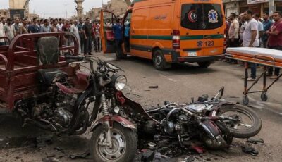 إصابة 3 أشخاص في تصادم دراجتين ناريتين بطريق قرية 54 الحفير في بلقاس