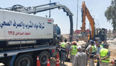 عودة ضخ المياه لمناطق الساحل بالعلمين بعد إصلاح الخط الرئيسي
