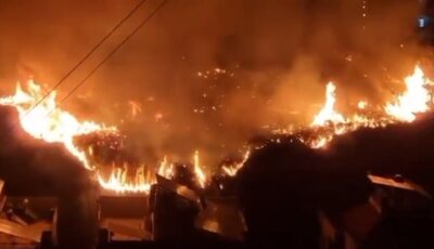 حريق كبير في السليمانية بعد انفجار مستودع صهاريج نفطية (فيديو)