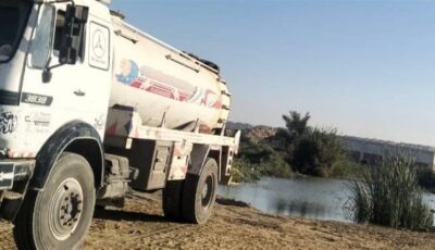ضبط سيارة نقل تلقي مخلفات خطرة على أحد أحواض بحيرة مريوط بالإسكندرية