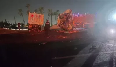 مصرع عقيد شرطة وفرد أمن وإصابة 10 في حادث مروع على الطريق الأوسطي بالبدرشين