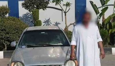 بسبب اللهو، ضبط سائق ظهر في صورة يقود سيارته برعونة في القليوبية