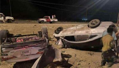 المشهد اليمني – مصرع جنديين في حادث تصادم ودهس على طريق البريقة بعدن