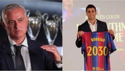 مورينيو يرد بقوة على اختيار رودري الانضمام إلى برشلونة