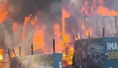حريق ضخم في موقع مترو بتركيا