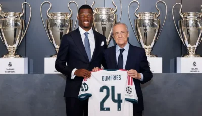 صور : ريال مدريد يقدم لاعبه الهولندي دومفريس