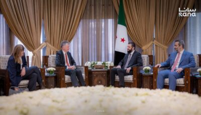 الرئيس الشرع يستقبل مستشار الأمن القومي في المملكة المتحدة